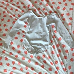 White Long Sleeve Leotard